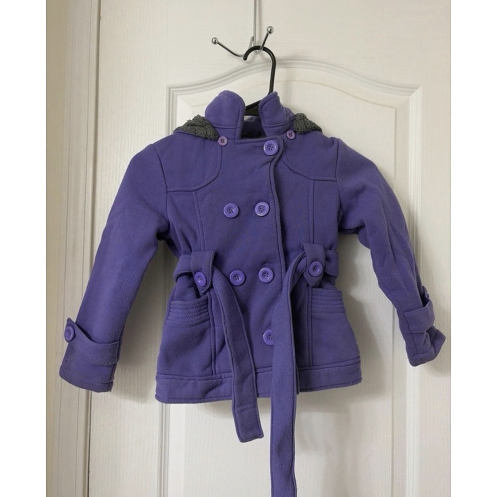 Y2K Girls purple YMI pea coat size medium 5/6